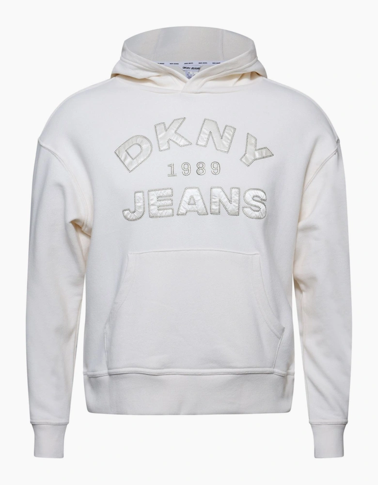 Jeans Satin Applique Chainstitch Logo Hoodie