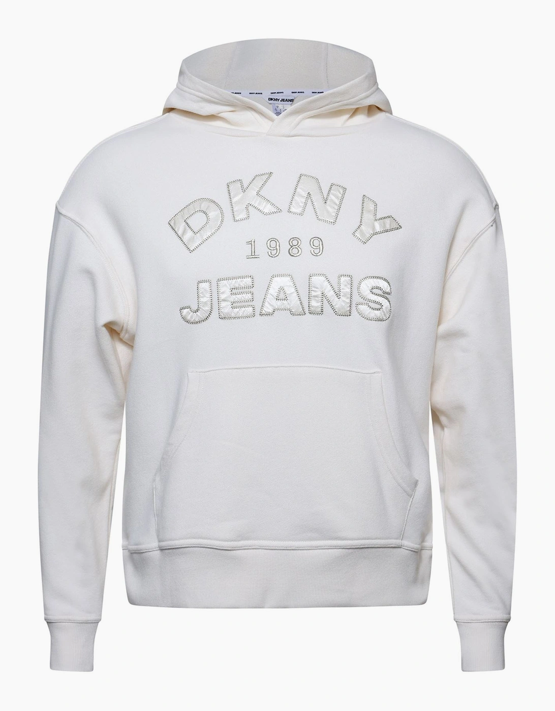 Jeans Satin Applique Chainstitch Logo Hoodie, 3 of 2