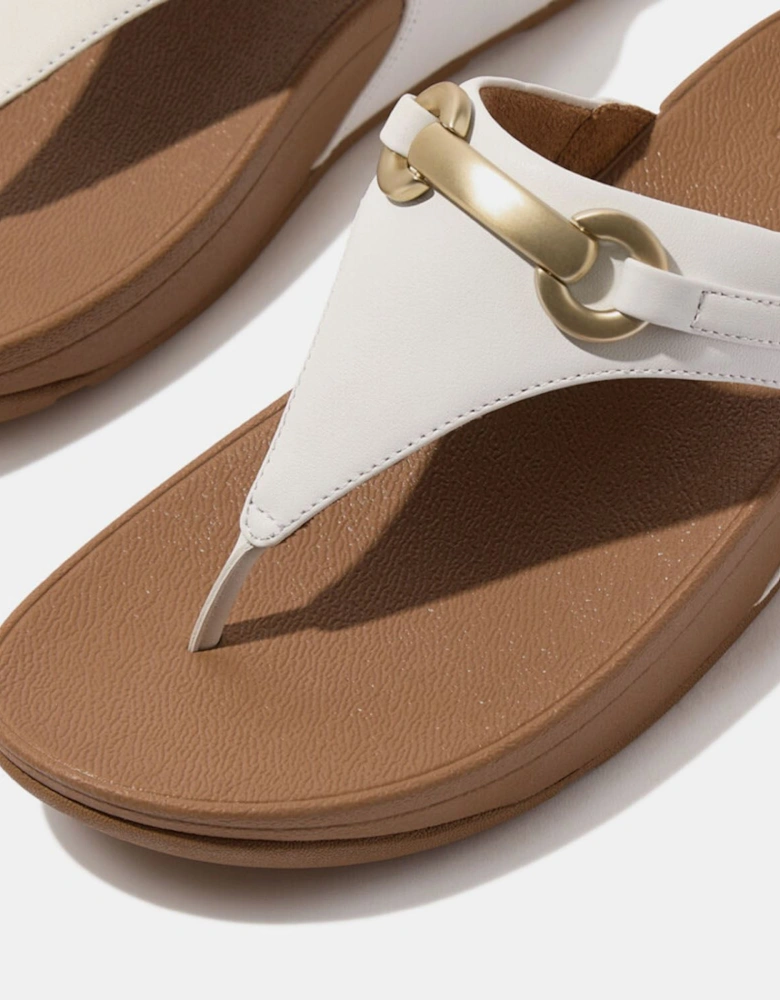 Lulu Chunky-Snaffle Leather Toe-Post Sandals