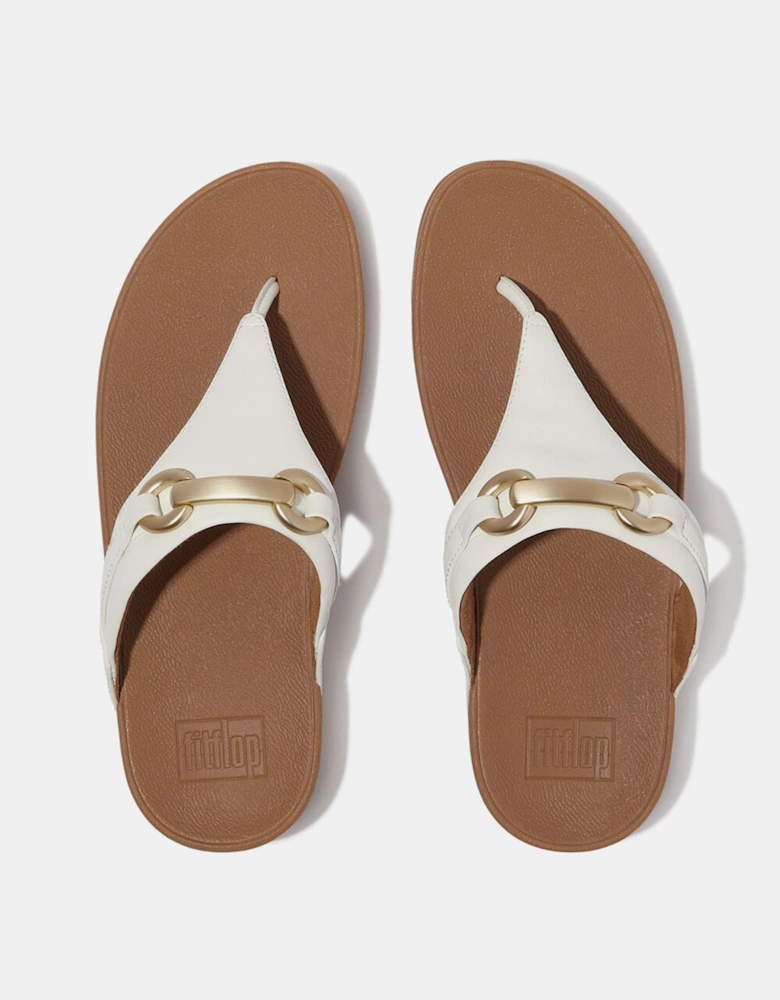Lulu Chunky-Snaffle Leather Toe-Post Sandals