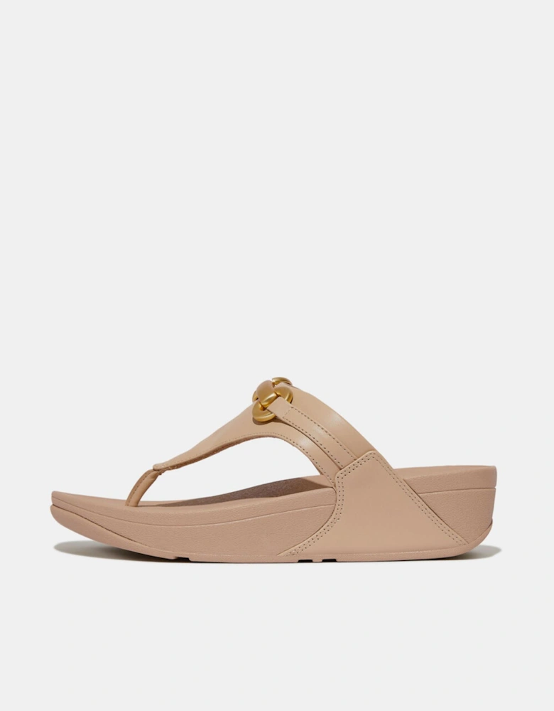 Lulu Chunky-Snaffle Leather Toe-Post Sandals