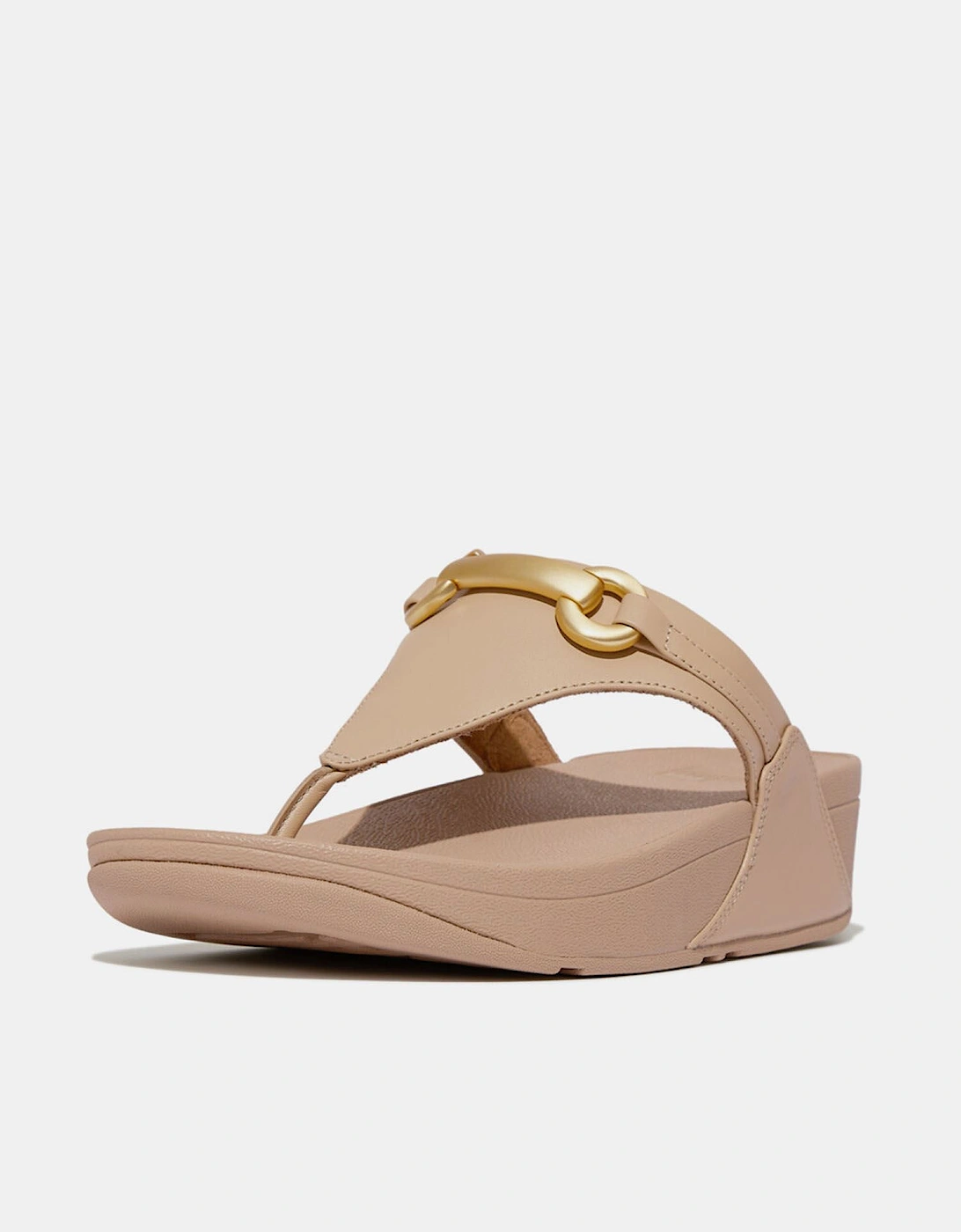 Lulu Chunky-Snaffle Leather Toe-Post Sandals