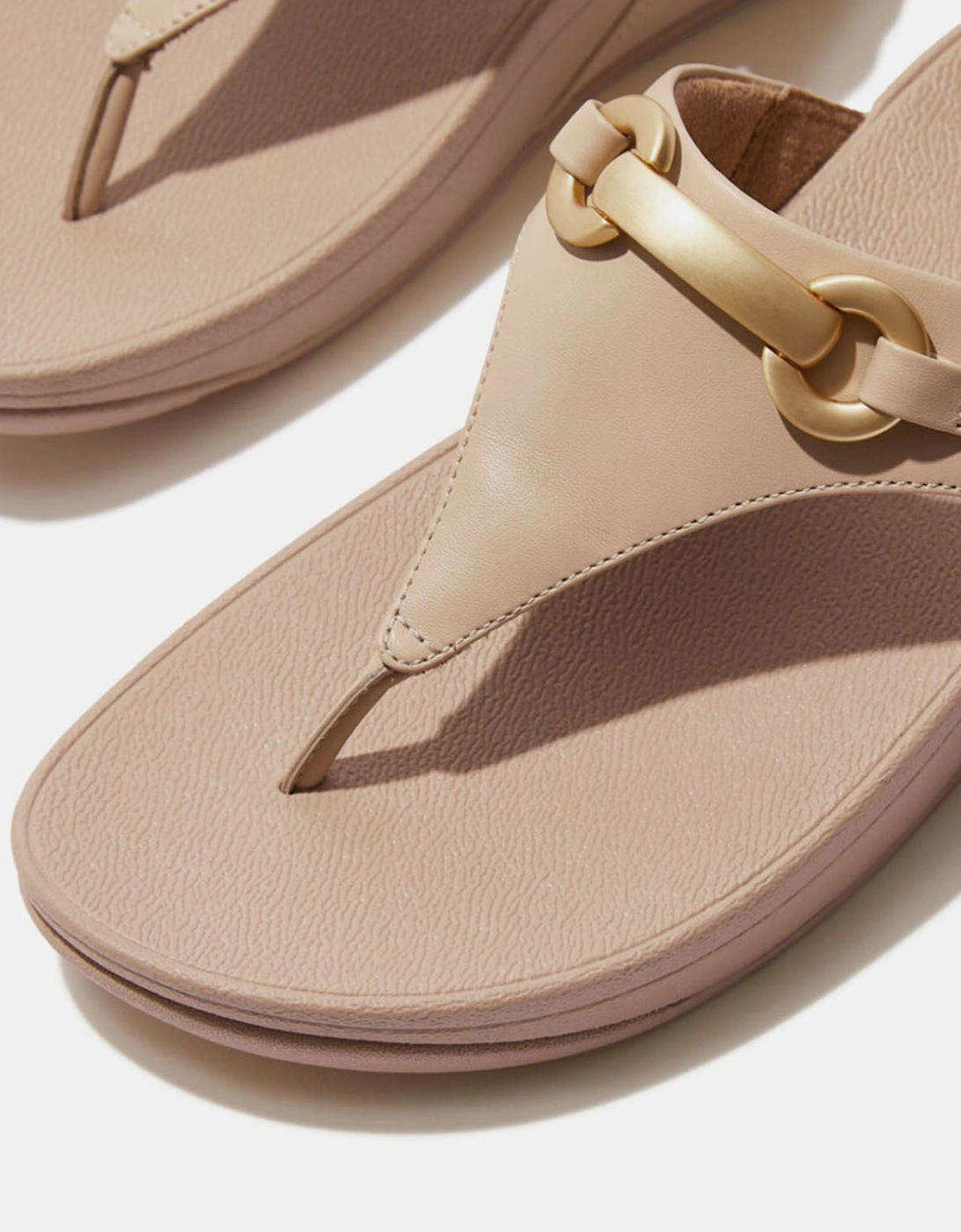 Lulu Chunky-Snaffle Leather Toe-Post Sandals