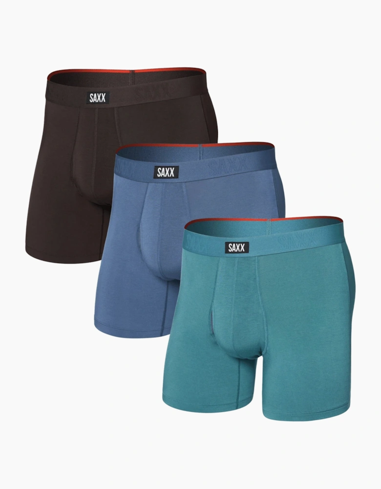Mens Vibe Xtra Soft Comfort 3 Pack Boxer Shorts