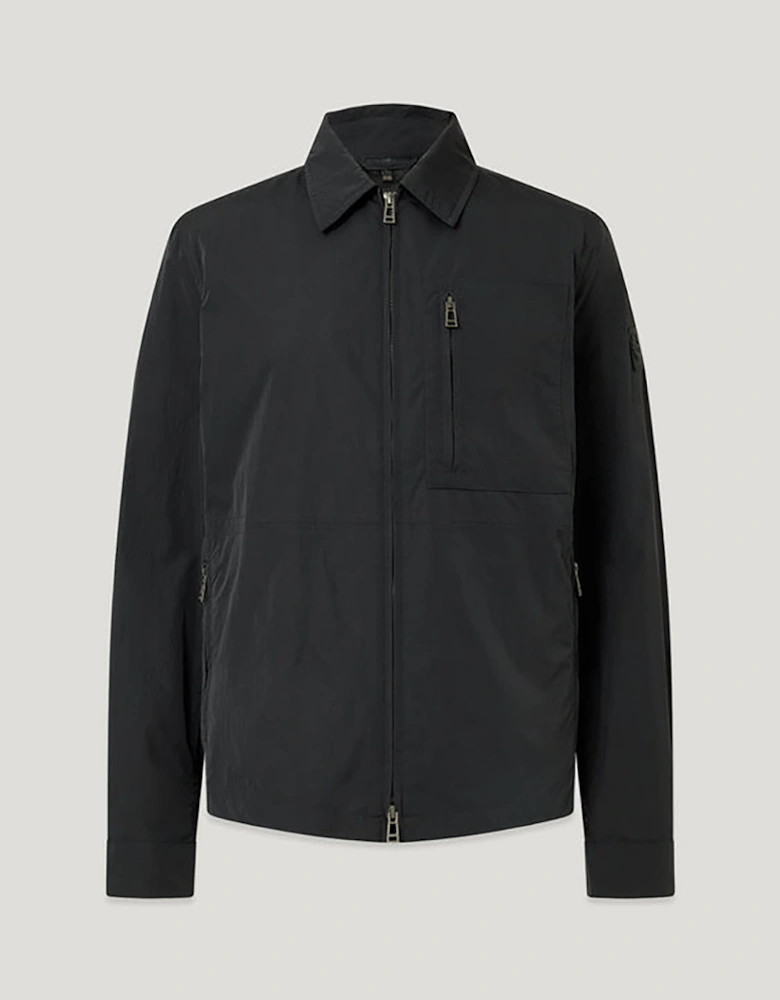 Grid Mens Overshirt - Black