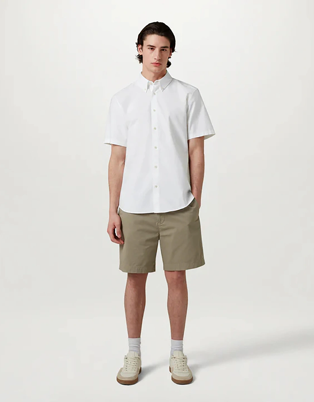 Mens Short Sleeve Street Shirt - White