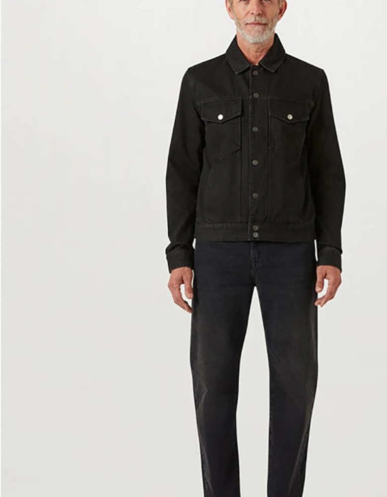 Piston Mens Trucker Jacket - Washed Black