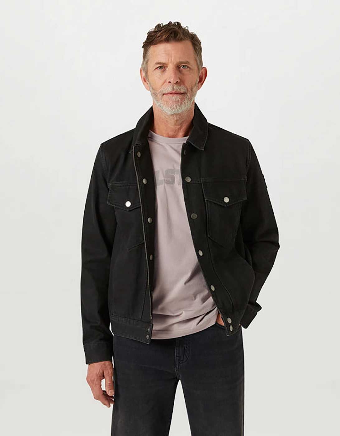 Piston Mens Trucker Jacket - Washed Black, 4 of 3