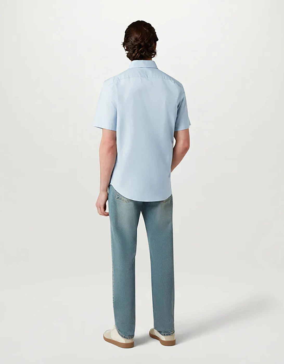 Mens Short Sleeve Street Shirt - Sky Blue