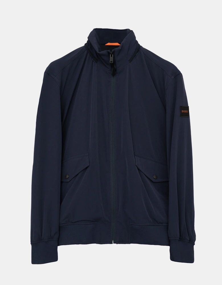 BOSS Orange Ohice Mens Water-Repellent Bomber Jacket with Packable Hood - Dark Blue 404