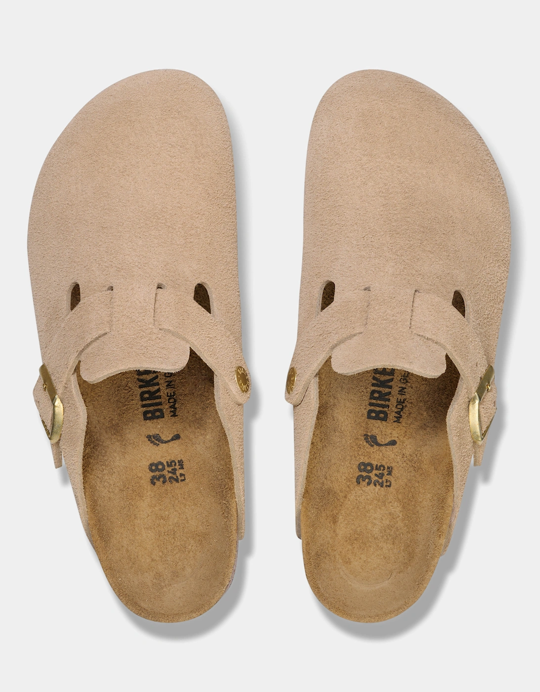 Suede Leather Womens Clogs - Sandcastle