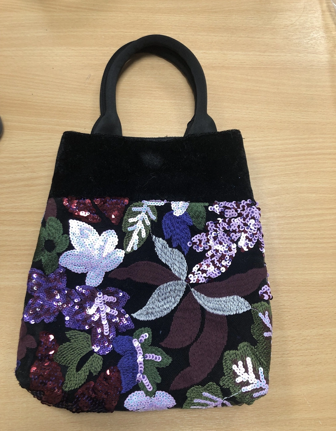 Metallic Sequin Velvet Tote Bag, 2 of 1