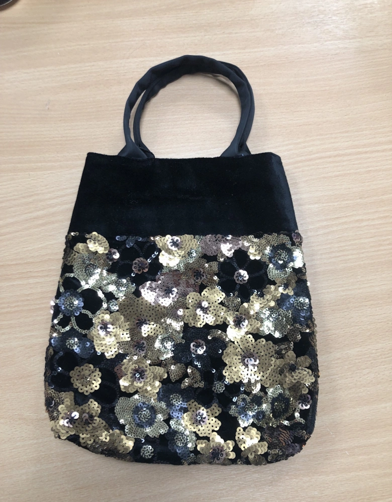 Metallic Sequin Velvet Tote Bag