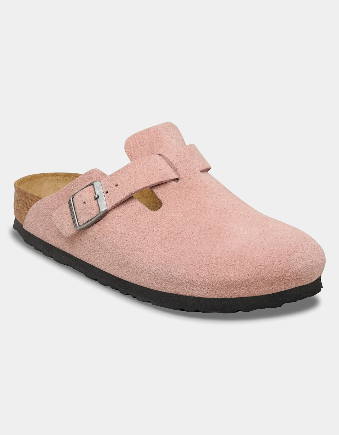 Suede Leather Womens Clogs - Pink Clay, 4 of 3