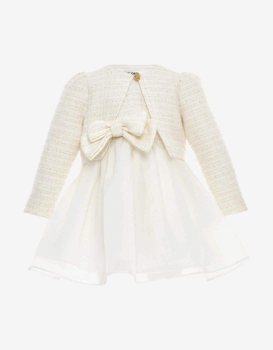 Baby Girls Dress and Jacket Set in Ivory, 8 of 7