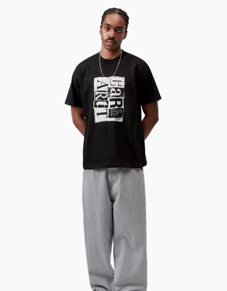 S/S Moving Letterpress T-Shirt Black