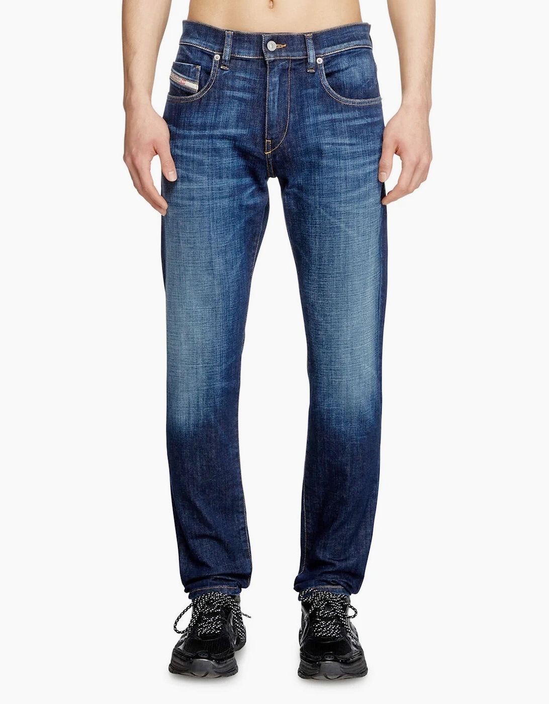 Diesel Men's Red D-Strukt Slim Fit Jeans  34/32