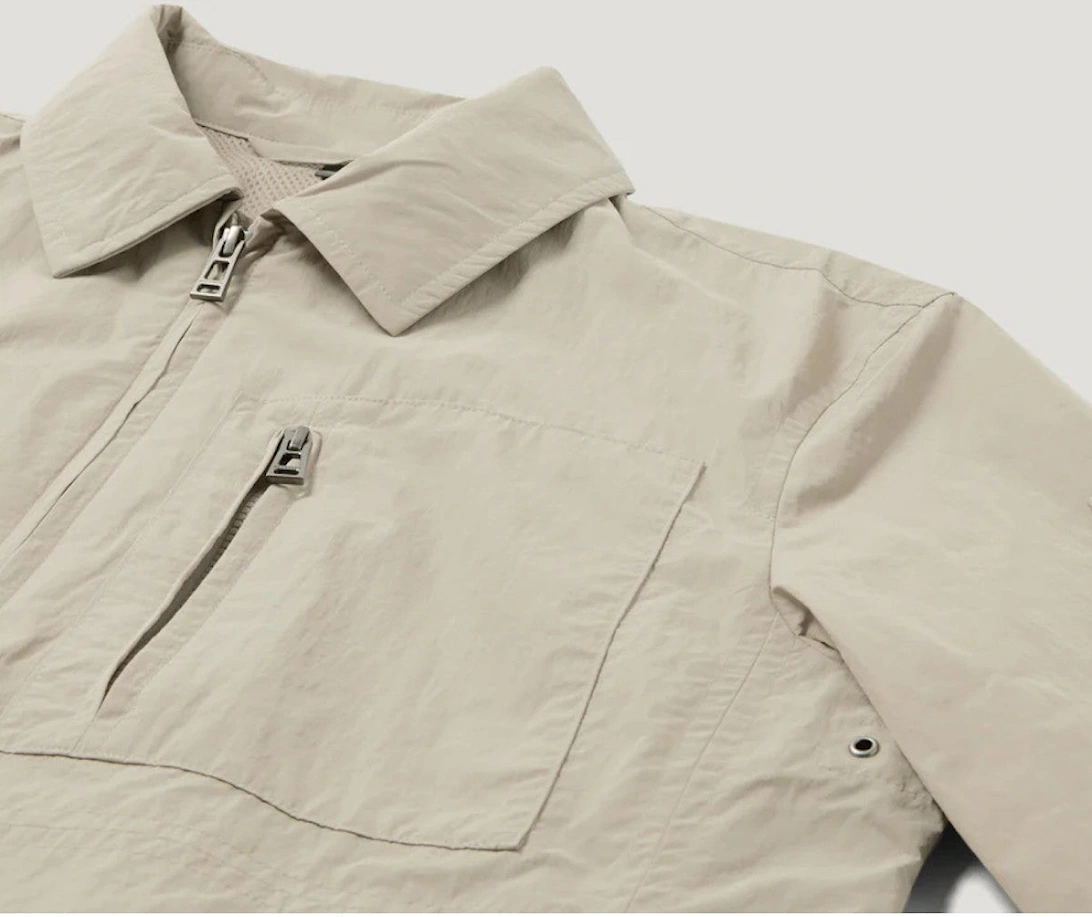 Grid Overshirt Dark Sand