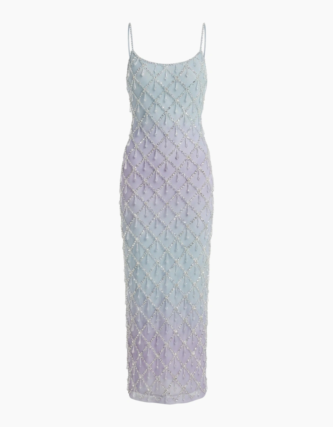 Calliope Luxury Crystal Blue Ombre Maxi Party Dress