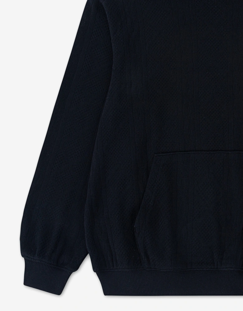 Jordan Boys Holiday Cable Knit Hoodie in Black