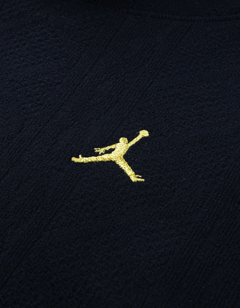 Jordan Boys Holiday Cable Knit Hoodie in Black