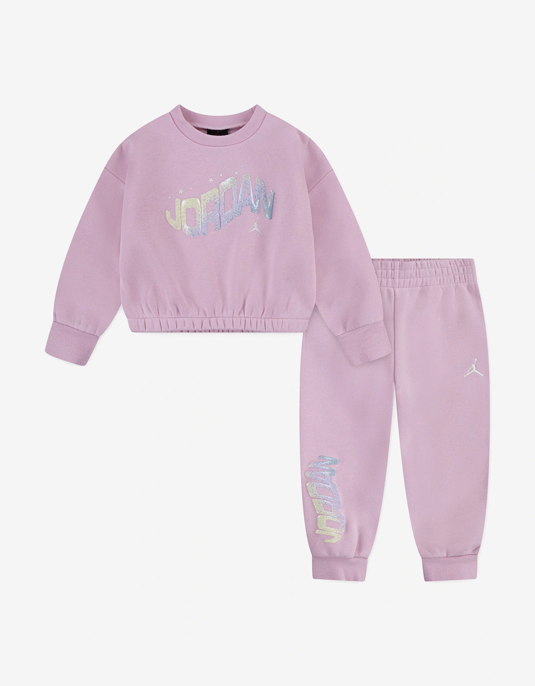 Jordan Girls Jumpman Club Bubble Fleece Tracksuit in Pink, 5 of 4