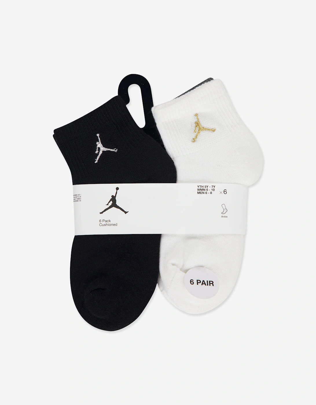 Jordan Kids Everyday Essentials 6 Pack Socks Set in Grey