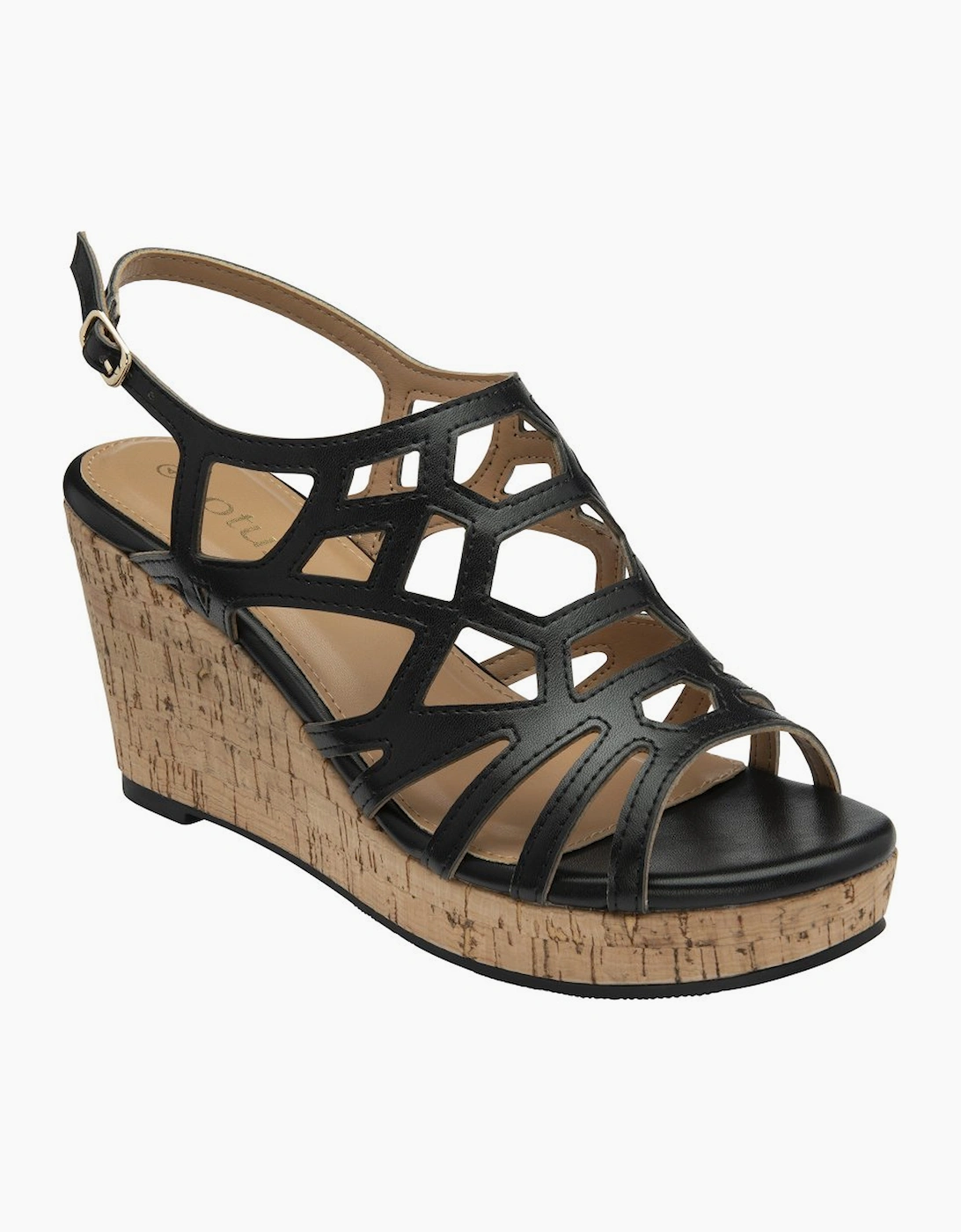 Lotus Women's Black Rhi Wedge Sandals - : Size 7