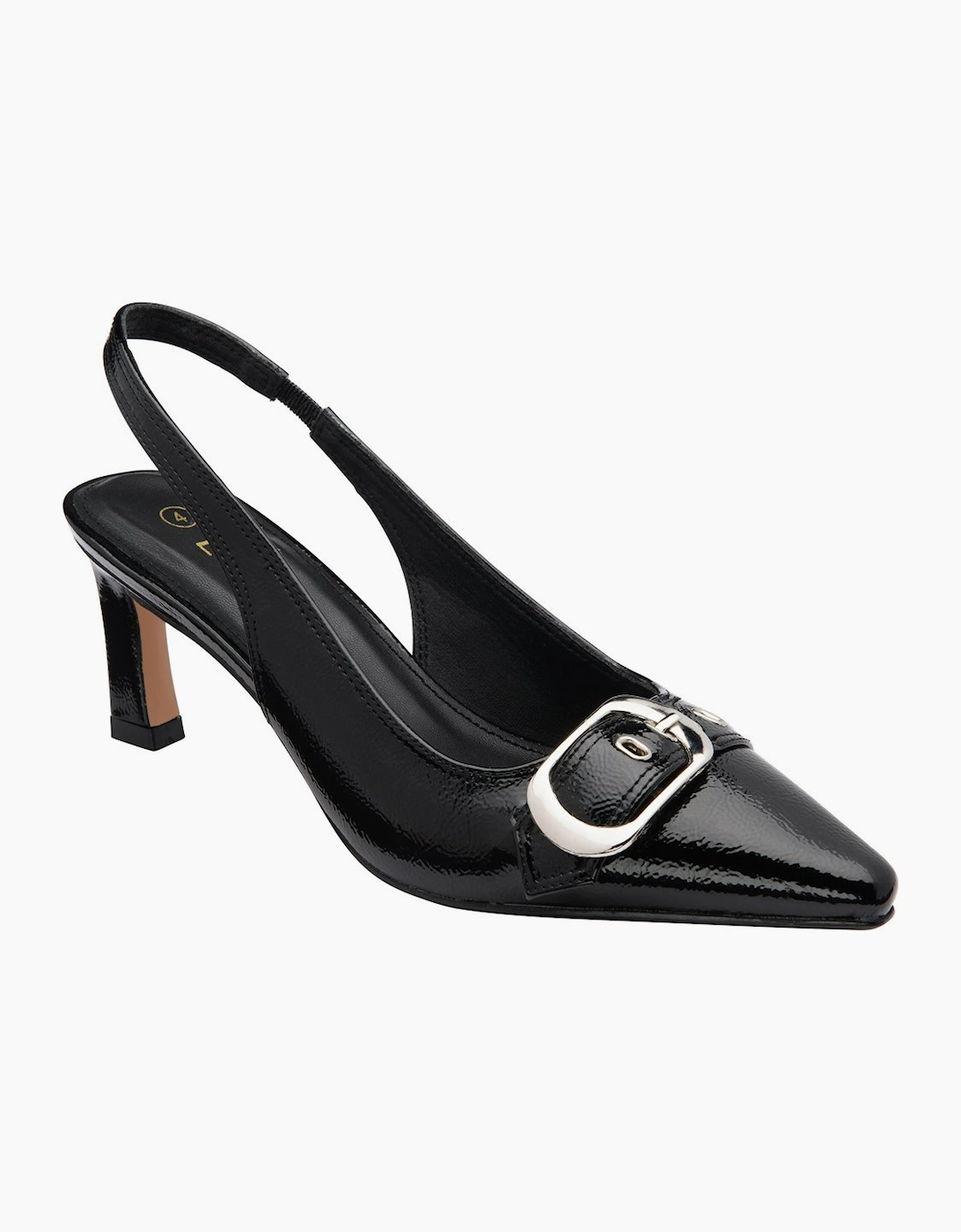 Lotus Women's Black Patent Synth Rida Slingback Court Shoes - Size: 3