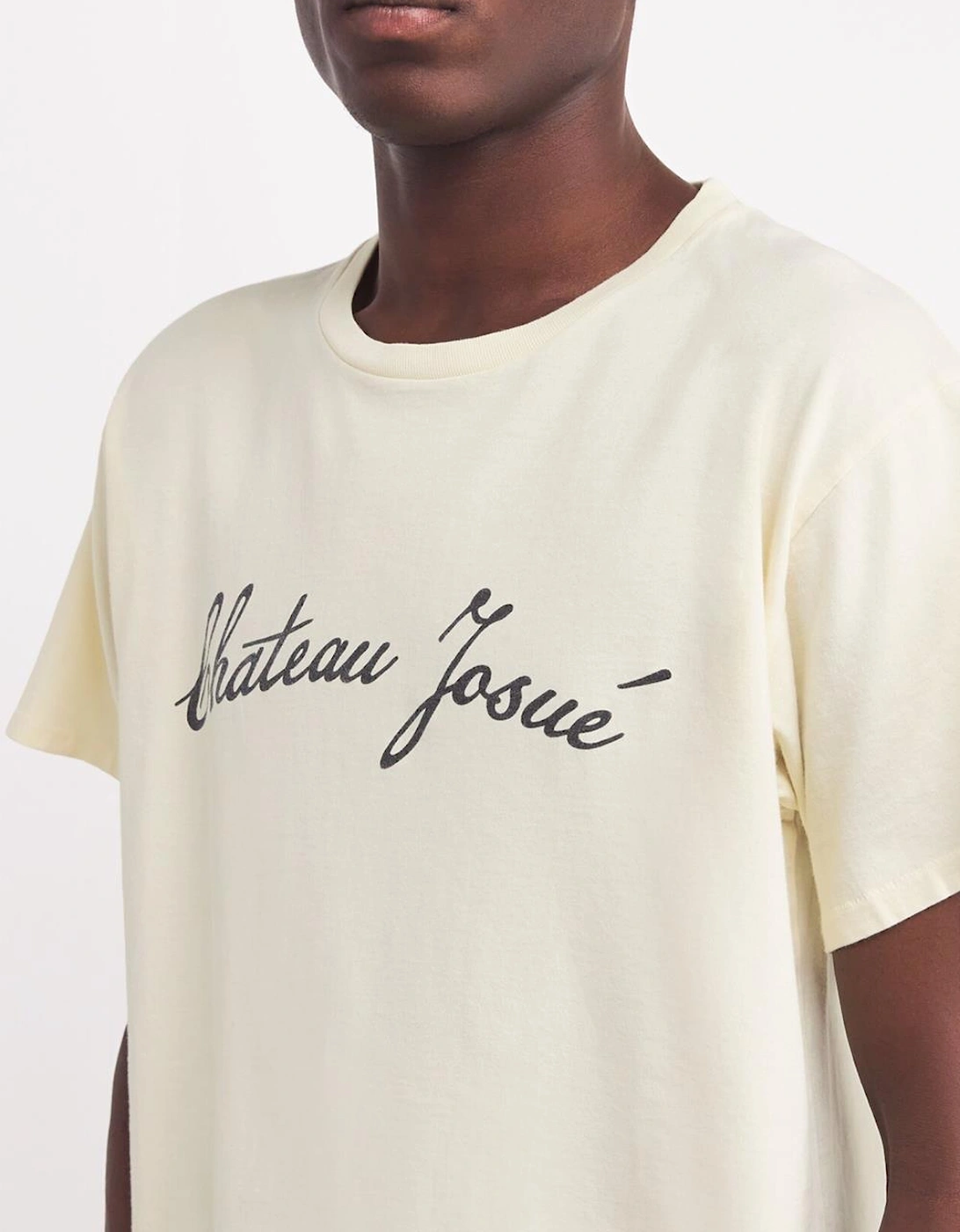 Chateau Josué Script Logo T-Shirt in Cream