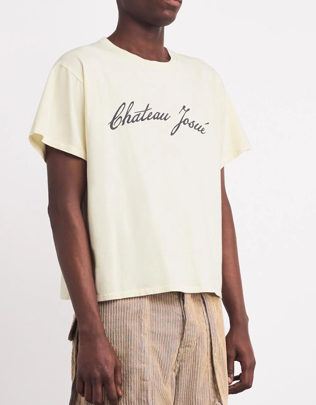 Chateau Josué Script Logo T-Shirt in Cream
