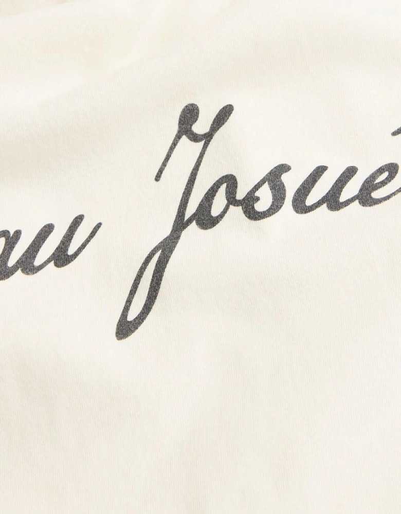 Chateau Josué Script Logo T-Shirt in Cream