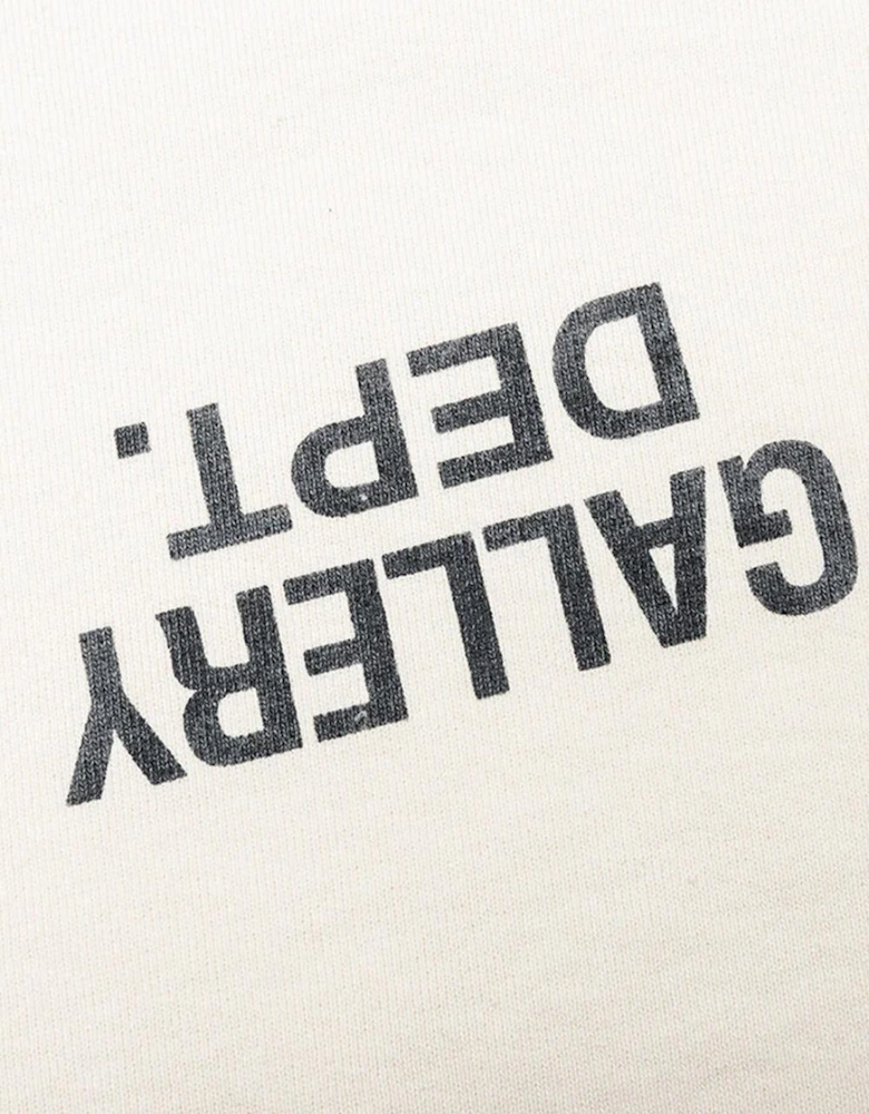 Upside Down Logo Hoodie in Beige