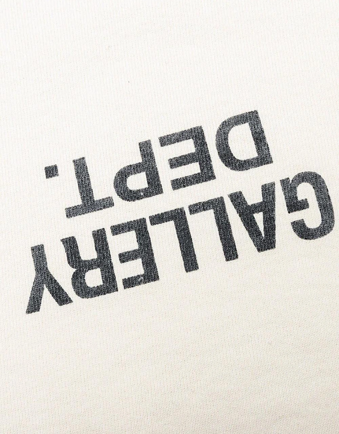 Upside Down Logo Hoodie in Beige