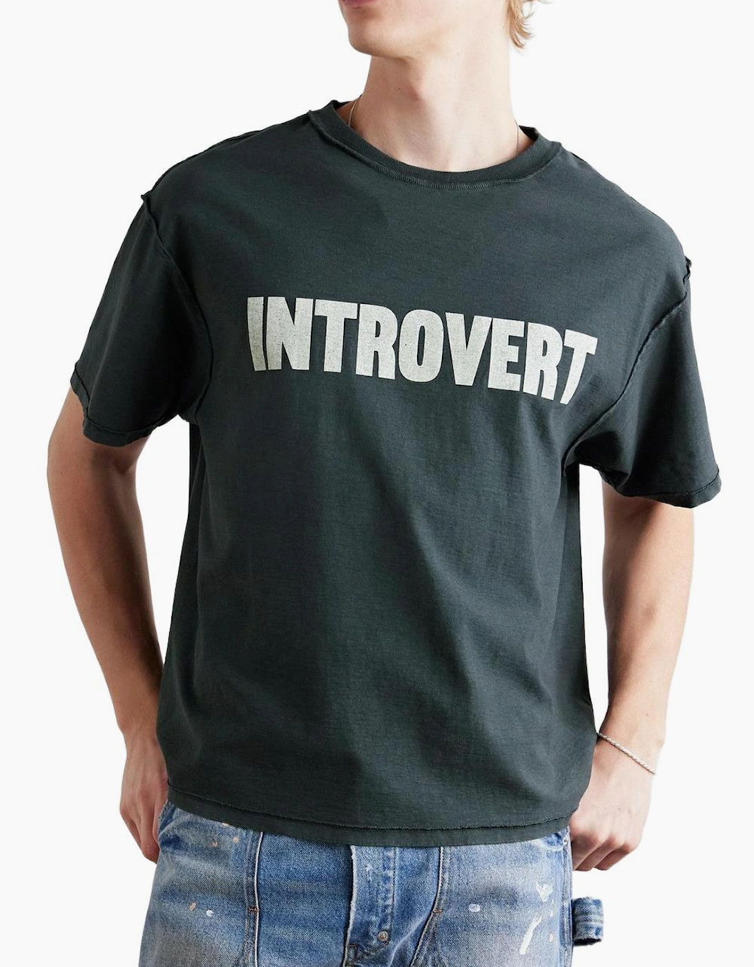 Introvert/Extrovert Reversible T-Shirt in Black