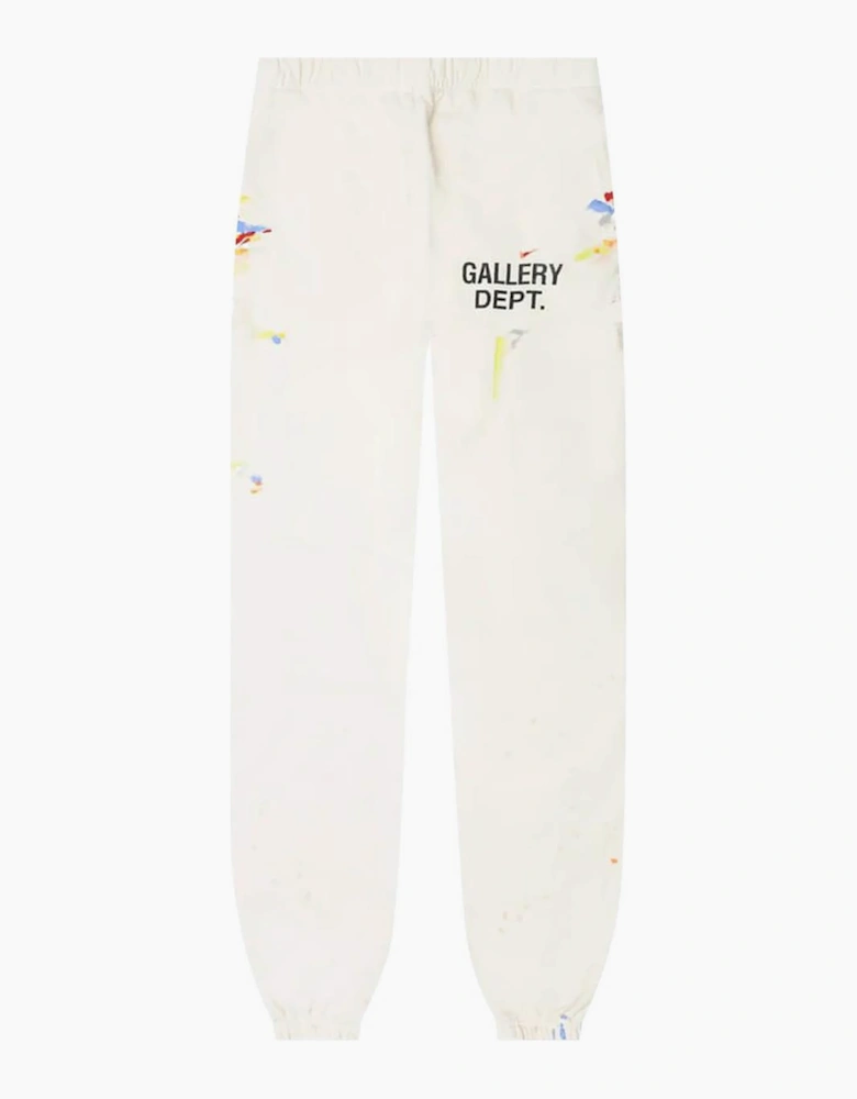 GD Logo Hand Painted Joggers in White