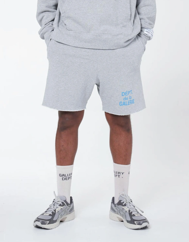 French Logo Sweat Shorts in Heather Grey
