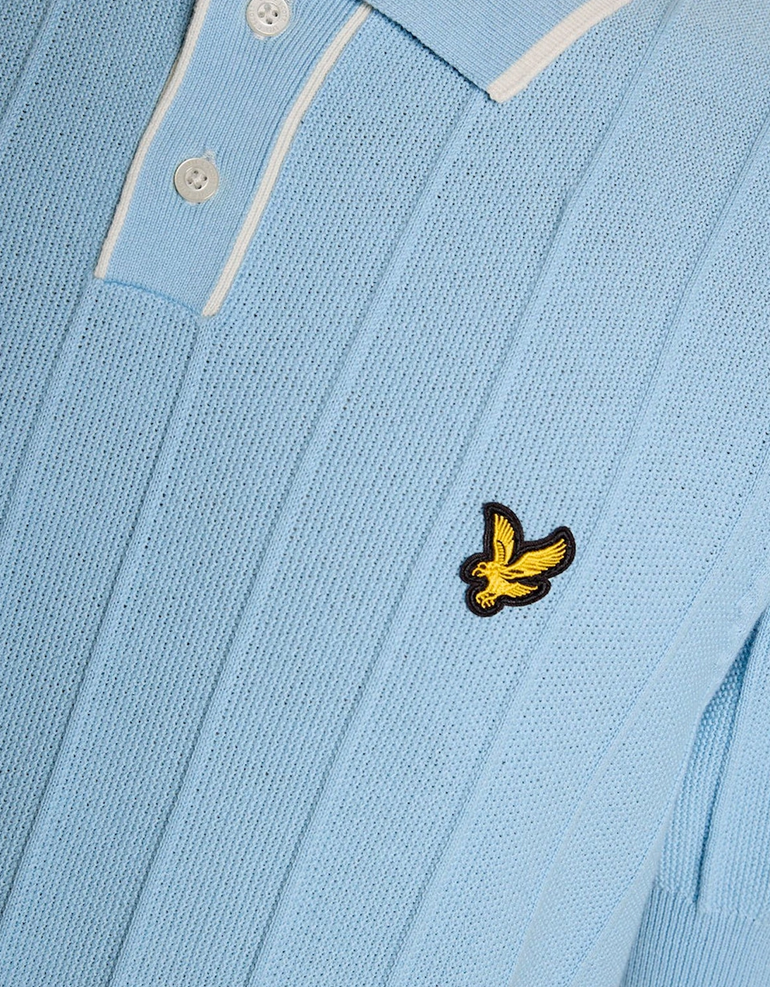 Lyle & Scott Tipped Pique Knitted Polo CHALK BLUE