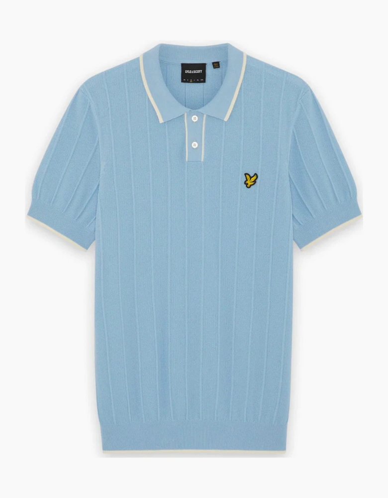 Lyle & Scott Tipped Pique Knitted Polo CHALK BLUE