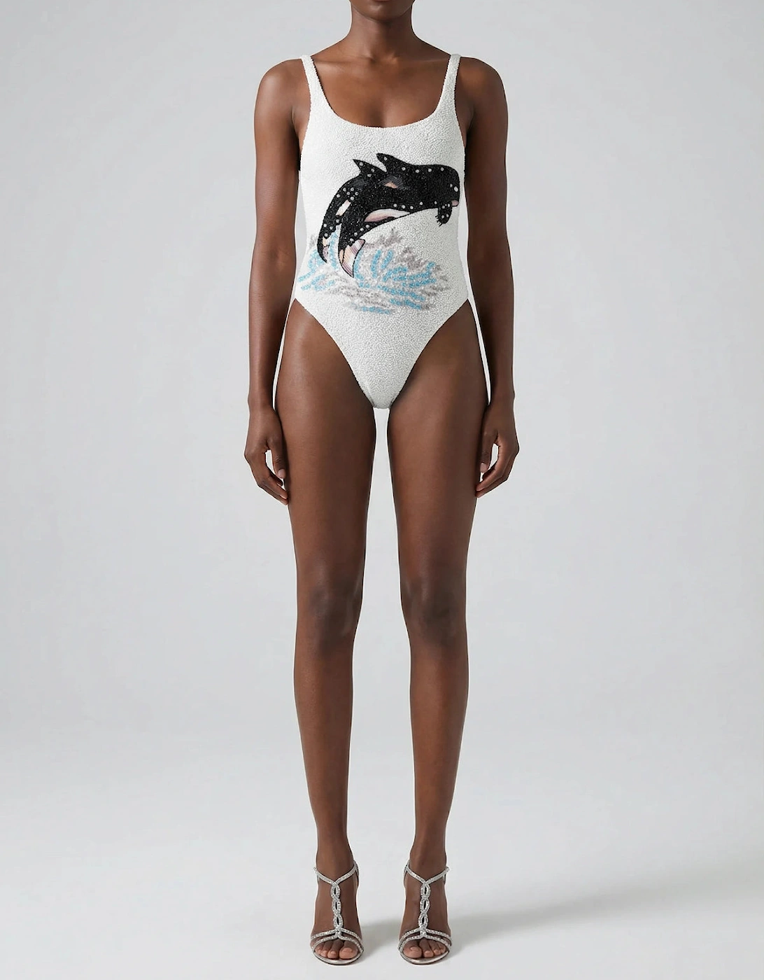 Marina Vintage Neckline Swimsuit White