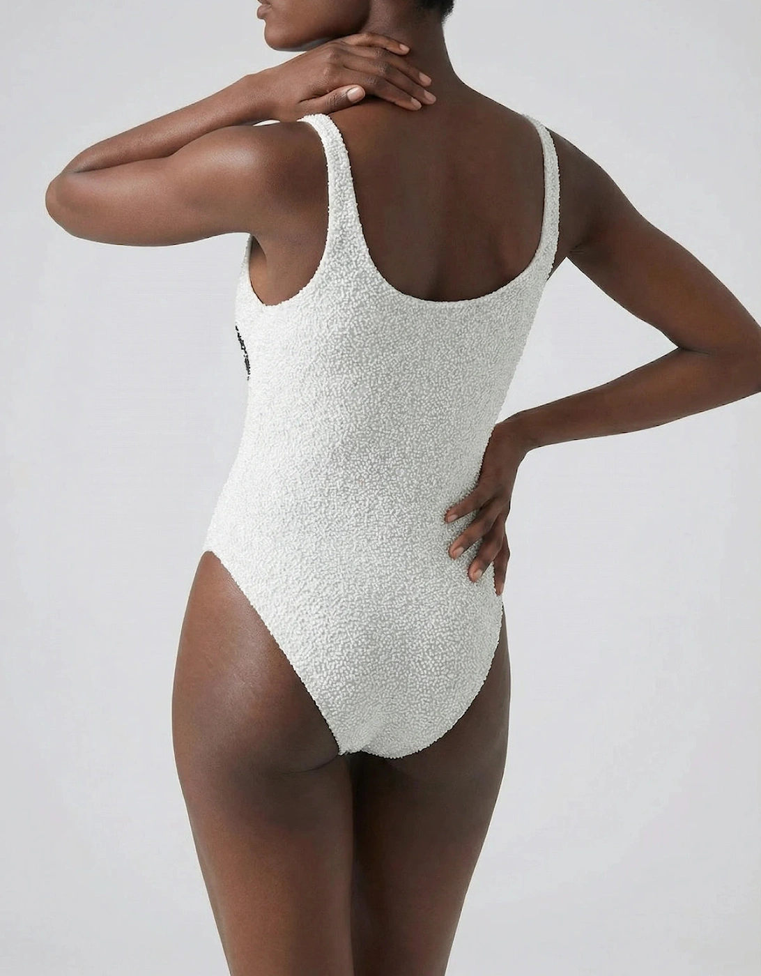 Marina Vintage Neckline Swimsuit White