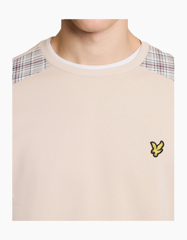 Lyle & Scott Check Panelled Crew Neck Sweatshirt Cove