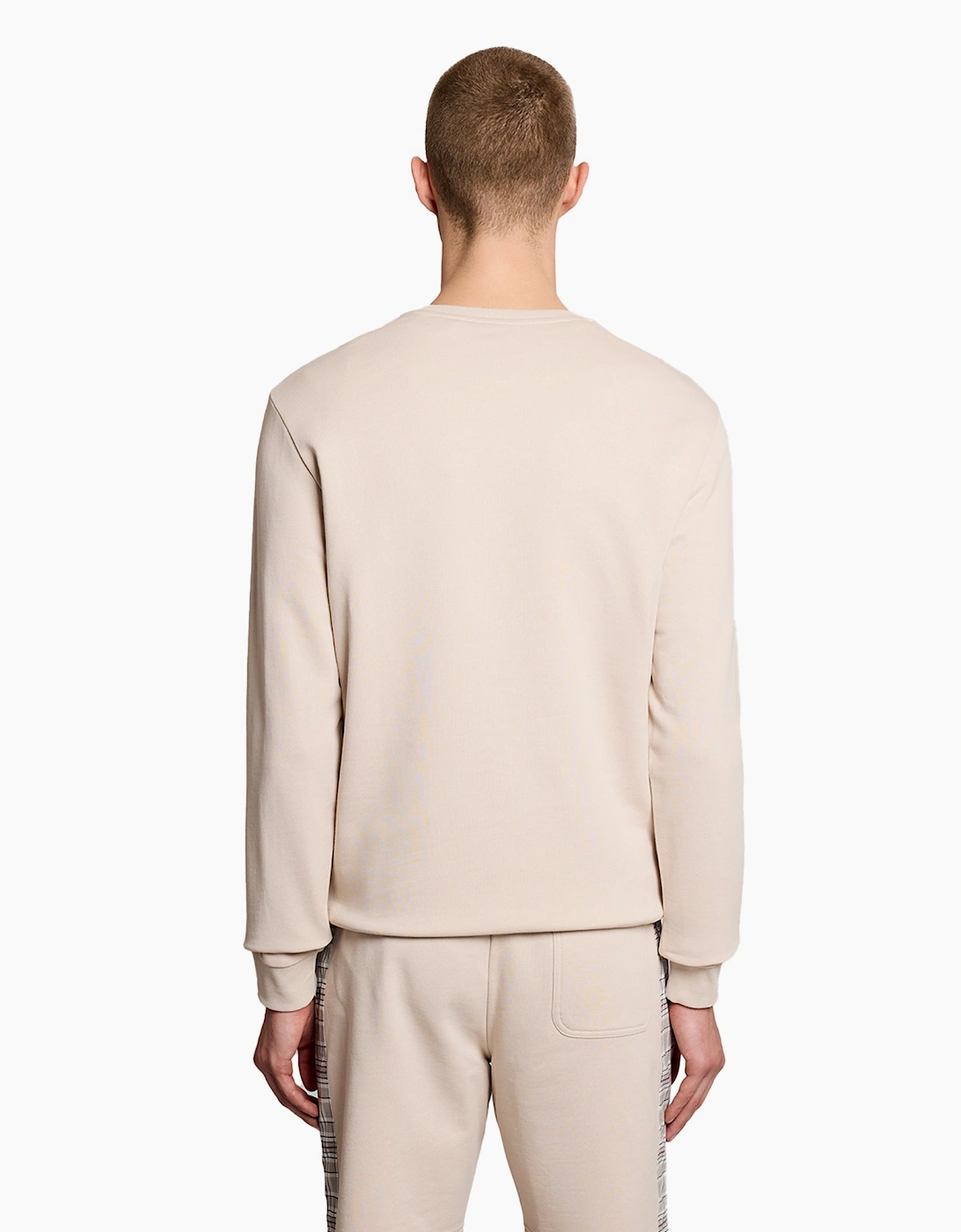 Lyle & Scott Check Panelled Crew Neck Sweatshirt Cove