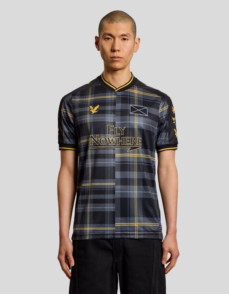 Plaid Short Sleeve Football Jersey