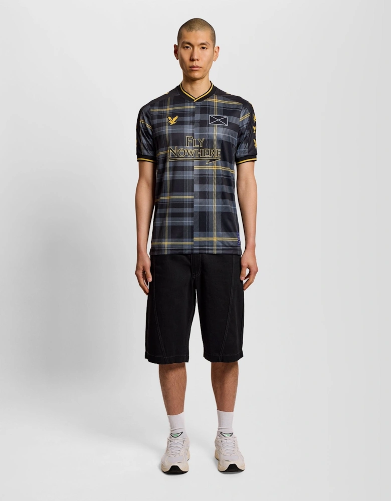 Plaid Short Sleeve Football Jersey