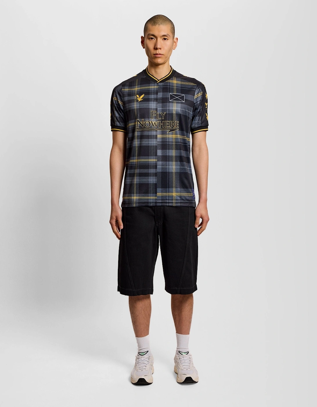 Plaid Short Sleeve Football Jersey