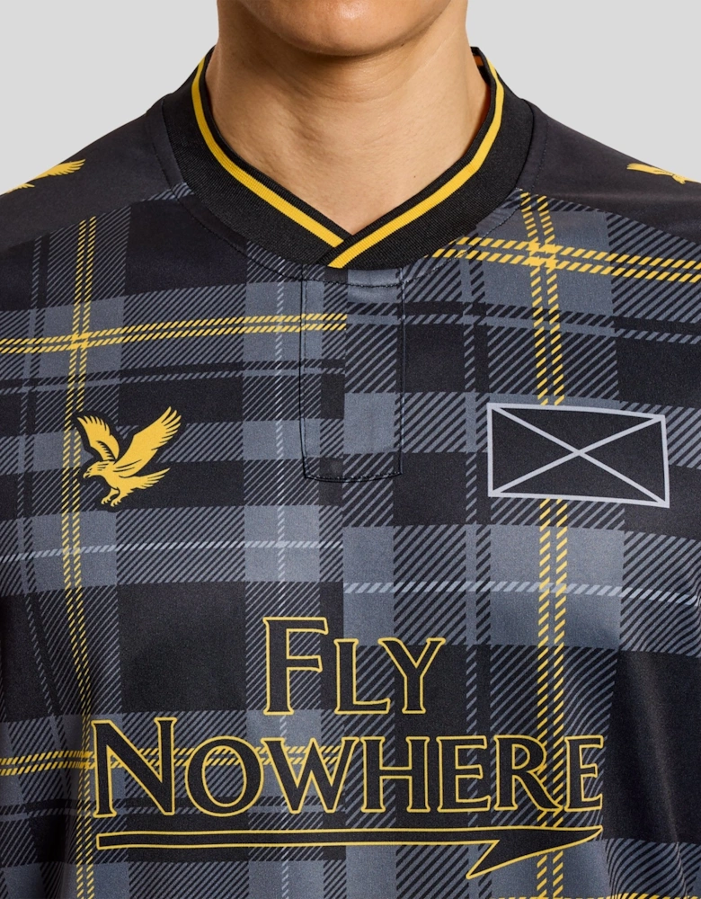 Plaid Short Sleeve Football Jersey