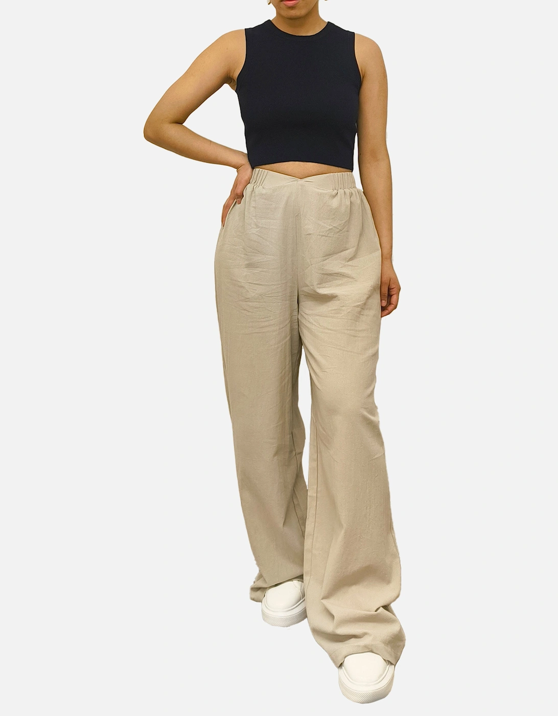 Stone Waist Band Detail Wide Leg trouser, 5 of 4