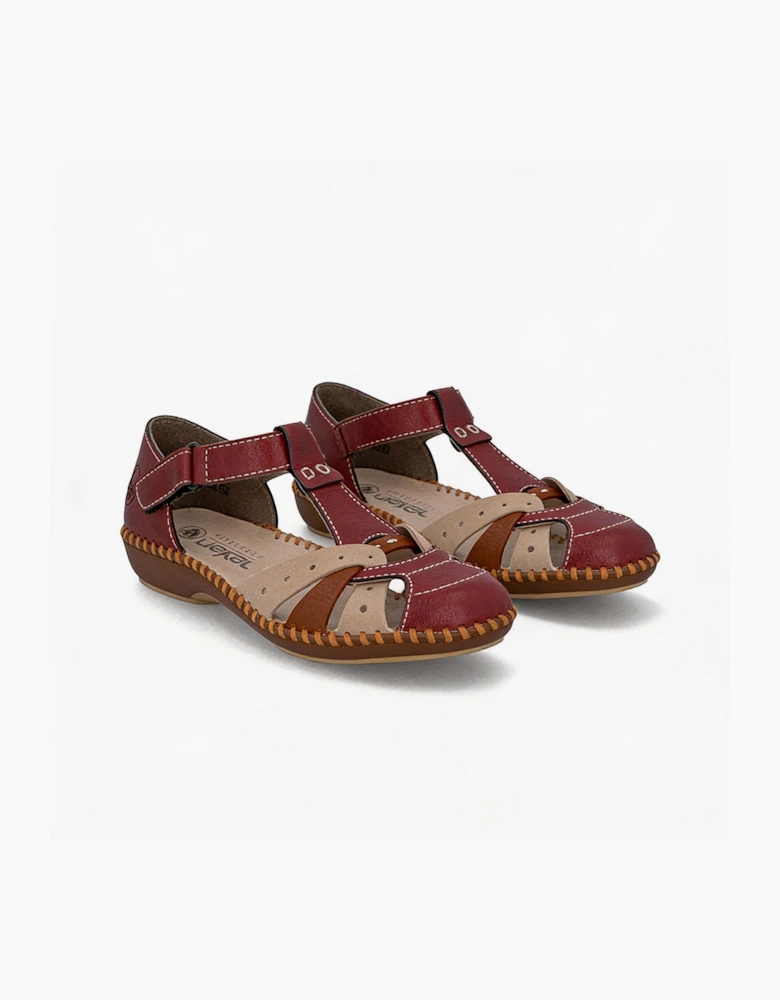 Rieker DESIDERIA Womens Cross Strap Sandals Red