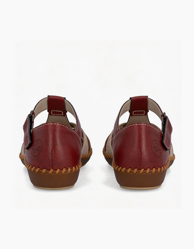 Rieker DESIDERIA Womens Cross Strap Sandals Red